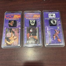 WCW Pin Cards Sting Macho Man Randy Savage The Giant WWF WWE Big Show