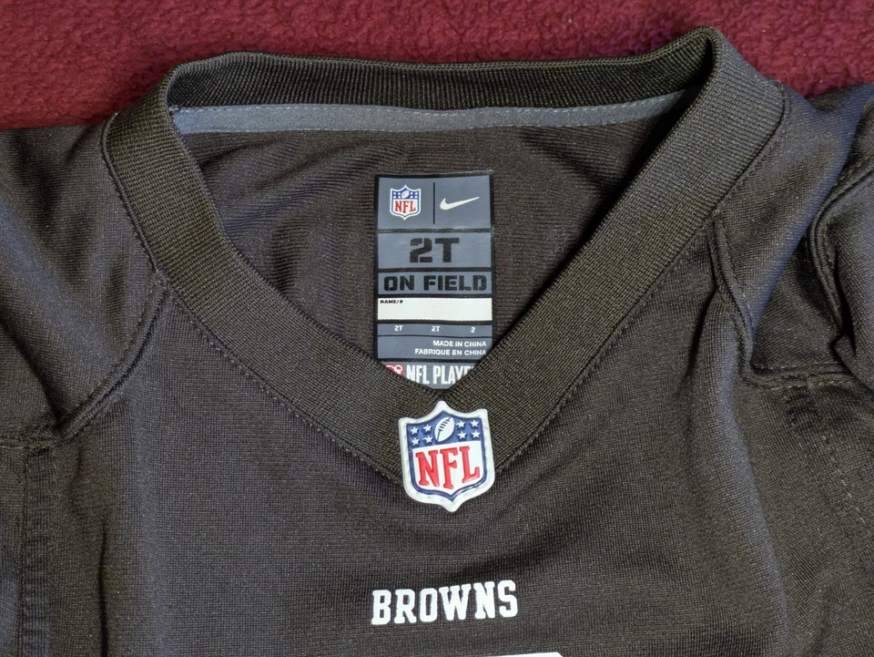 耐克 Johnny Manziel #2 Cleveland Browns 2T 球衣 学步儿童 棕色 现场 — 第 4/4 张图片