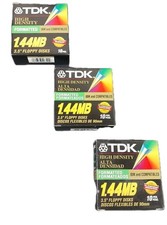 Lot of 3 TDK 3.5" Floppy Disks 1.44MB High Density IBM Formatted Vintage 30 Pcs