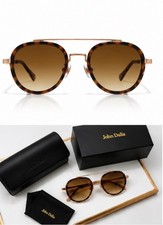 Joan Dalia Luxury Square Aviator Sunglasses - Brown Tortoise / Rose Gold