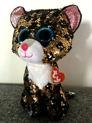 ty flippables Sterling Leopard gold silber 24 cm Glitzer Augen Wendepailletten 