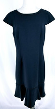 Karl Lagerfeld Womens Size 12 Black Ruffle Hem Dress Bead Accent