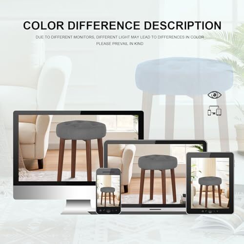 Vanity Stool, Round Makeup Vanity Stool Side Table, Vanity Chair Adult