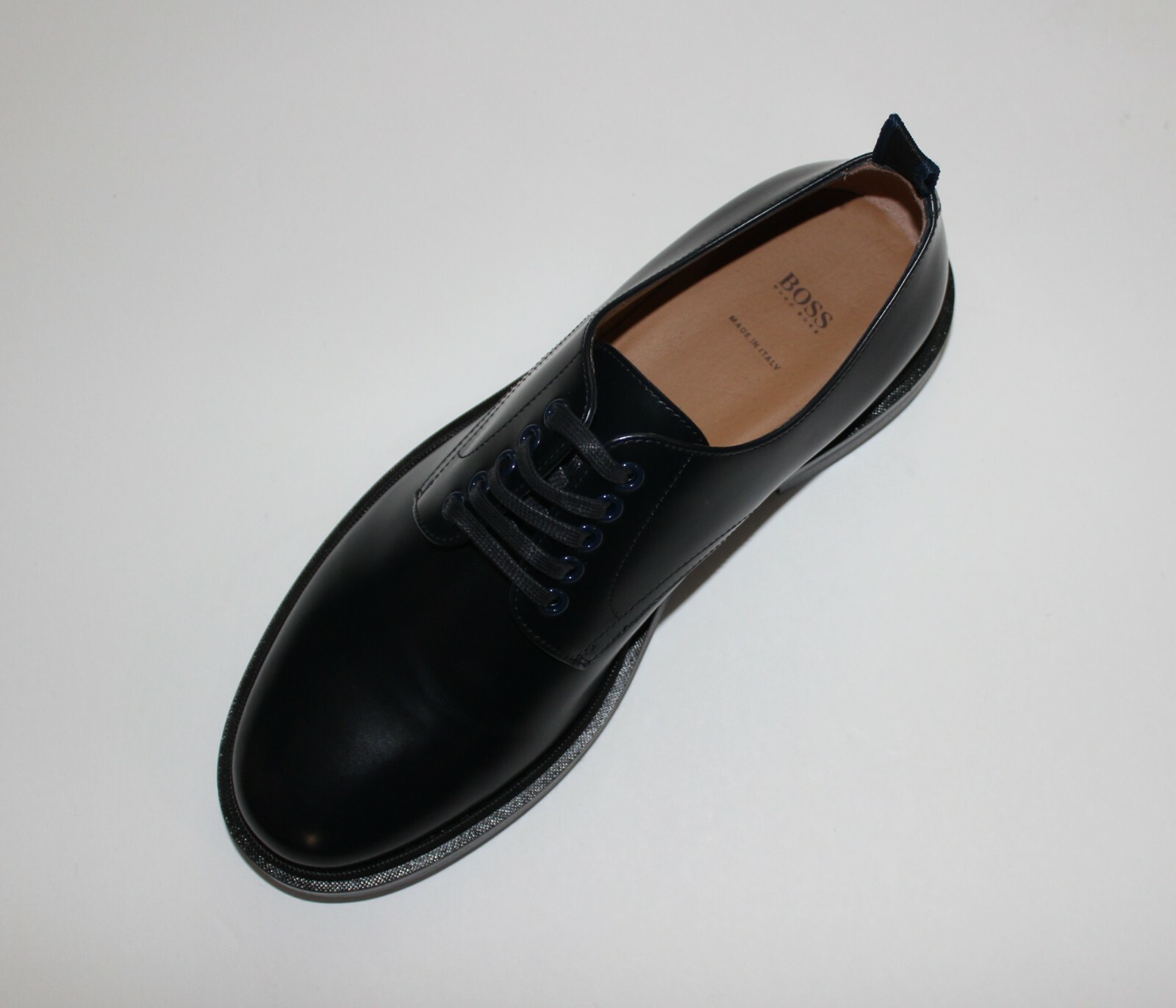 SAOLA SCARPE DERBY HUGO BOSS ROYAL NERE CON LACCI US 7 5 REGNO UK 6 5