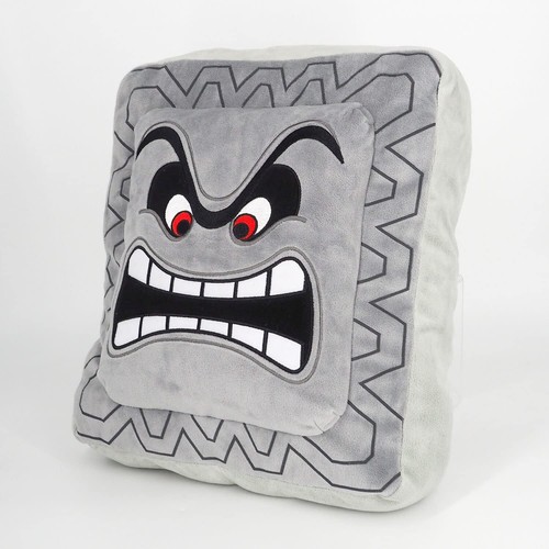 Nintendo Super Mario Plush Thwomp Cushion Japan New 34x14.5x37cm 13.3x5.7x14.5" - Picture 11 of 23