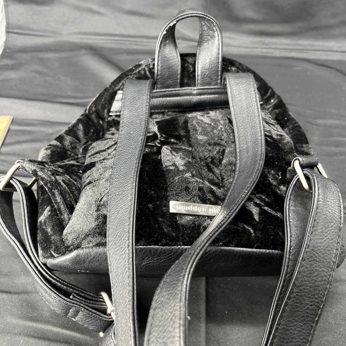 STEVE MADDEN small luxury velvet backpack Steve Madden Madden Girl, Crushed Velvet Studded Mini  main image 4