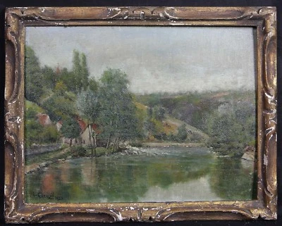 Le moulin du Pin : ancien tableau signé Château-du-Loir Mayenne Le mans sarthe - Photo 1/4