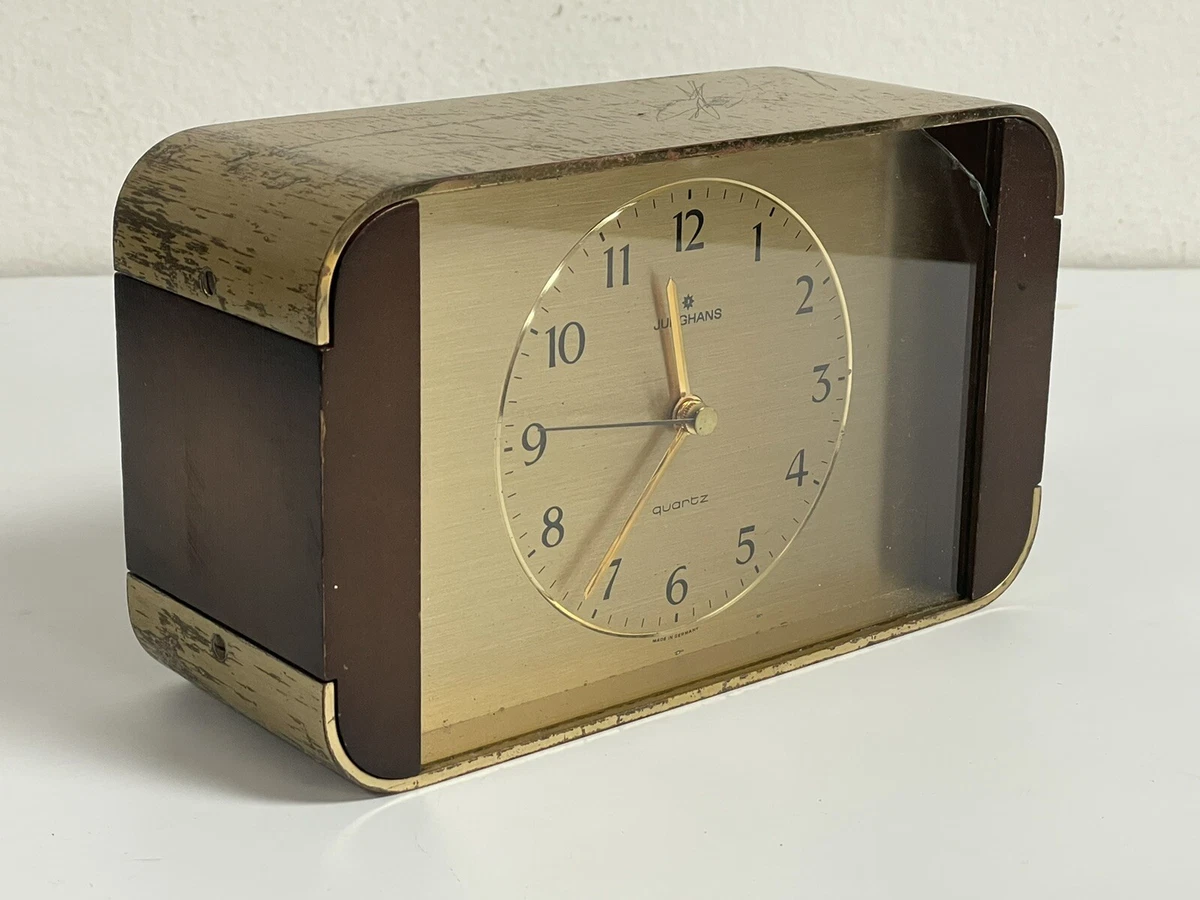 Vintage Junghans W756 Limited Edition Wood Brass Table Clock