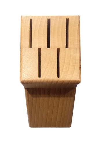 Wooden Knife Block for 5 slots solid wood kitchen storage Light Wood - Picture 4 of 4