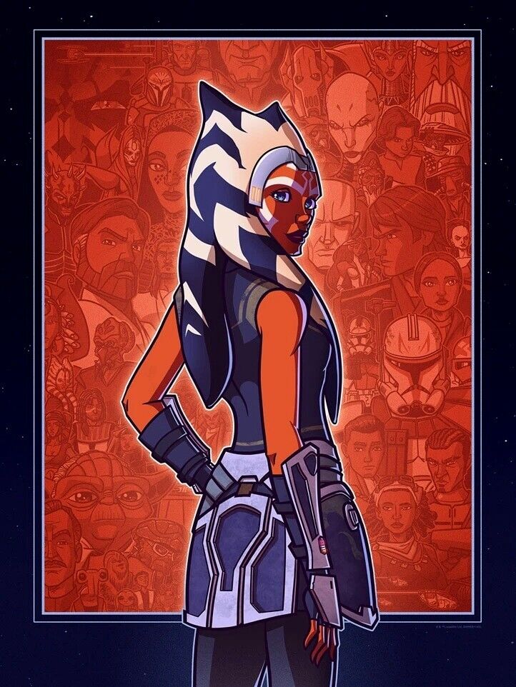 skuffe krølle vand blomsten Star Wars Ahsoka Tano Artwork The Clone Wars Character Collage Tribute Art  | eBay