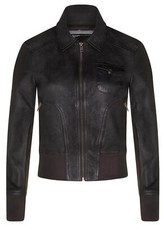 Ladies Grey Leather Bomber Jacket Genuine Leather Ma-1 Varsity Retro Jacket