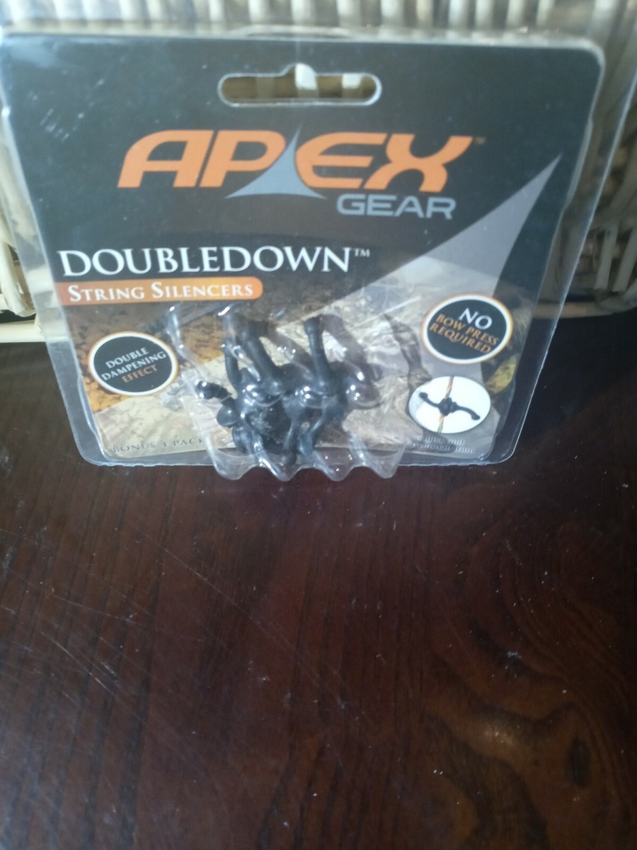 Silenziatori Per Corde Di Balestra/arco Apex Gear DoubleDown. Confezione Da 4, Colore Nero.