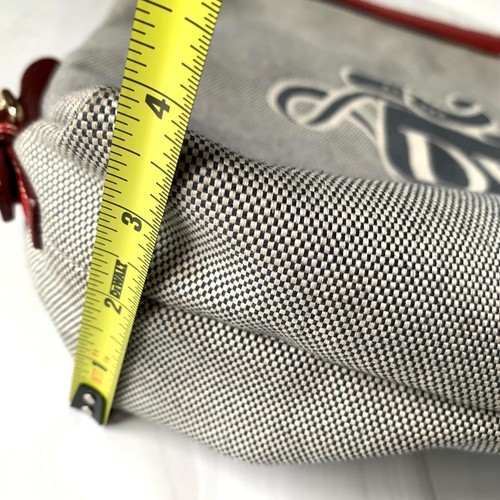 DOONEY & BOURKE Monogram Jacquard Hobo Purse Duck Fob Blue Red Trim - Picture 23 of 24