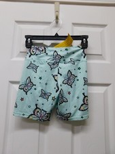 Justice Girls Biker Short-Aqua Butterfly-Size 8-NEW
