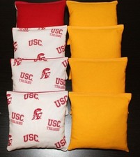 CORNHOLE BEANBAGS made w USC TROJANS Fabric 8 ACA Reg Bags