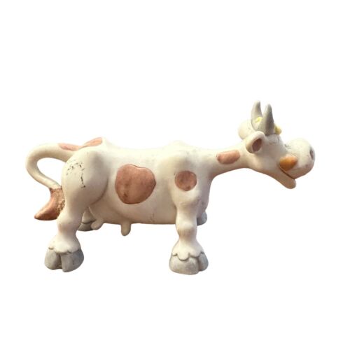 COW TUNES Humor weiß braun 4,5" Kuh Figur mit großen Augen & stehend - Bild 2 von 10