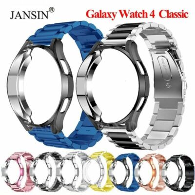 Case+Strap For Samsung Galaxy Watch 4 Classic 42mm 46mm Stainless Steel Strap