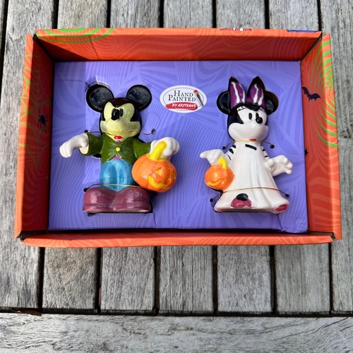 Disney HALLOWEEN Mickey Mouse & Minnie Mouse GHOST Salt & Pepper Shakers New - Picture 13 of 13