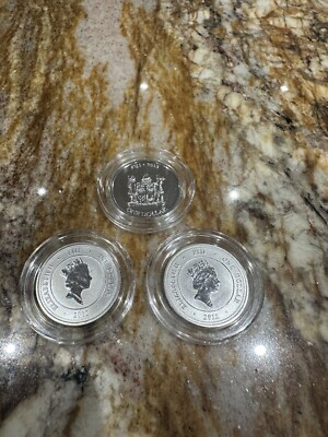 1/2 oz Lot!! 2-2012, 1-2013 Fiji Taku Turtle Silver $1 Dollar 1/2