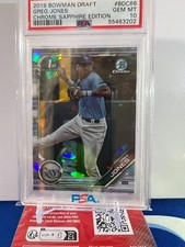 2019 Bowman Draft Chrome Sapphire #BDC-66 Greg Jones PSA 10 1st Rays