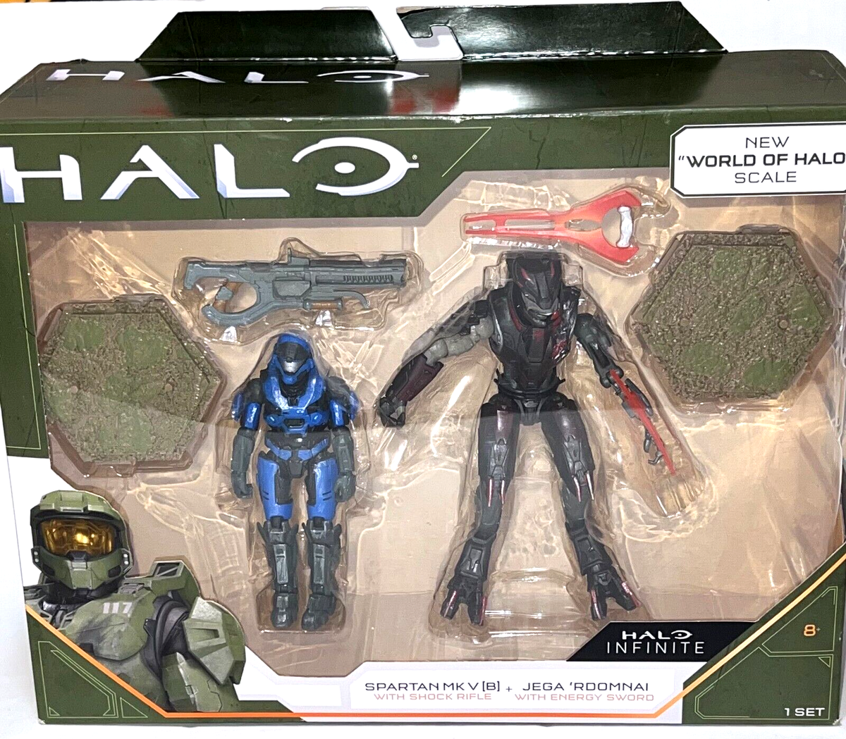 未開封 HALO Infinite ワールドオブヘイロー 2体セット 海外限定 World of Halo New Scale Spartan MK V B & Jega Rdomnai Figure Set