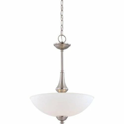 3 Light Patton Pendant with Frosted Glass Brushed Nickel Finish - SATCO-60-5038 - Picture 1 of 1