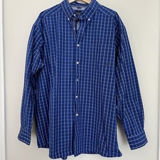 Ariat Pro Series Shirt Mens XL Blue Plaid Western Button Up Vented Cowboy Ranch