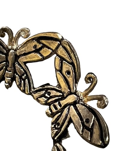 Vintage Emilia Castillo 1997 Silver Plated Circular Butterfly Scarf Clip - Picture 3 of 6