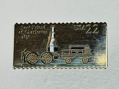 USPS 22 Cent Messing Briefmarke Hutnadel Best Friend Charleston Steam Train 1830