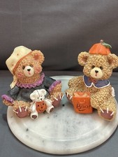 Resin Teddy Bears In Halloween Costumes Figurine Lot Of 2