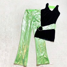 go go dance costume curtain call costumes lime green and black