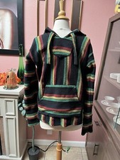 Original Senor Lopez Hoodie Red, Yellow, Green Striped Pattern Size M