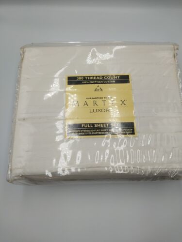 Martex Luxor Full Sheet Set NEW Egyptian Cotton Beige 300 Thread Count - Picture 1 of 3