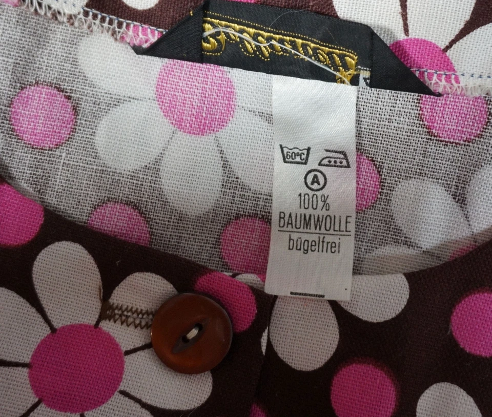 Vintage Bellanett Femmes Robe de Chambre Hauskittel Fleuri Taille 40 100% Coton - Photo 4/4