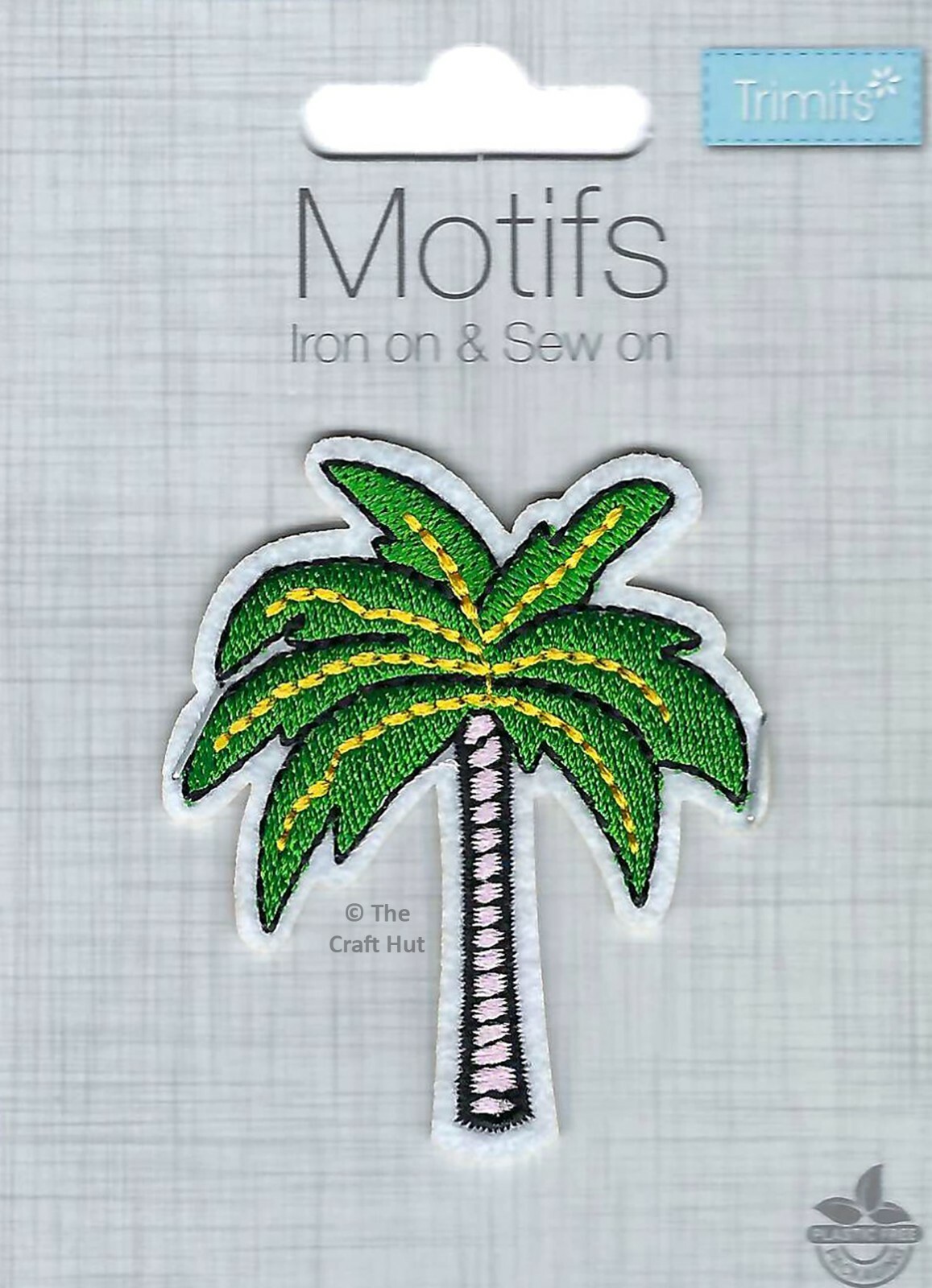 Iron On or Sew On Motif Trimits Patch Tropical Palm Tree CFM2A New 6cm x 5cm