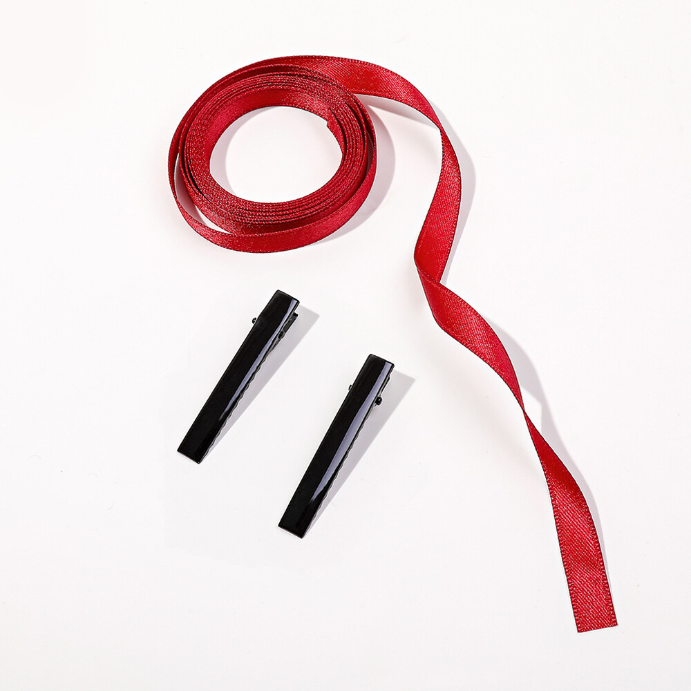 Sweet Girls Ribbon Hair Strap With Clip Twist Braid Hair Rope Hairpins