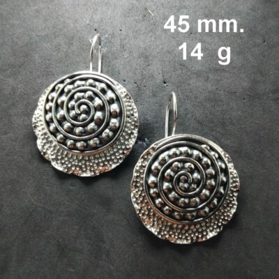 FINE SILVER EARRINGS 925 STERLING CRAFT Hook 14g LOT18 Round Filigree 15