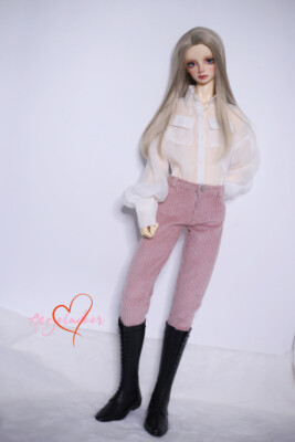 1/4 1/3 Uncle BJD Doll Clothes Vertical Stripes Corduroy Pants Trousers Pink DZ