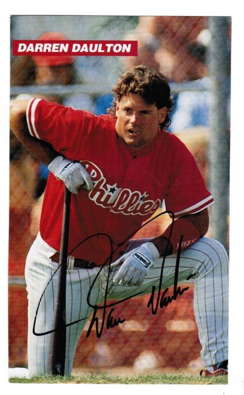 Darren Daulton Signed 1995 Large Card - Rosemary Rahn Photo