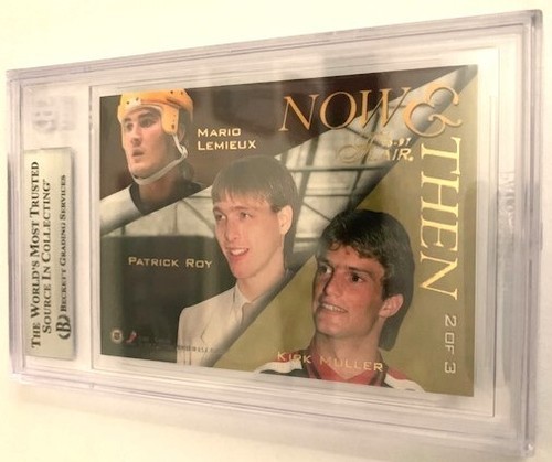 Mario Lemieux / Patrick Roy / Kirk Muller - 1996-97 Flair Now & Then -BGS Mint 9 - Picture 5 of 5