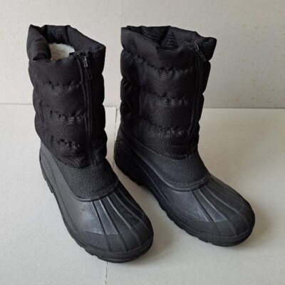 Schwarze gefütterte Unisex-Schneestiefel UK Erwachsene Größe 9