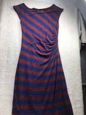 ANN TAYLOR LOFT Vibrant Midi Multicolor STRIPPED Dress XS 