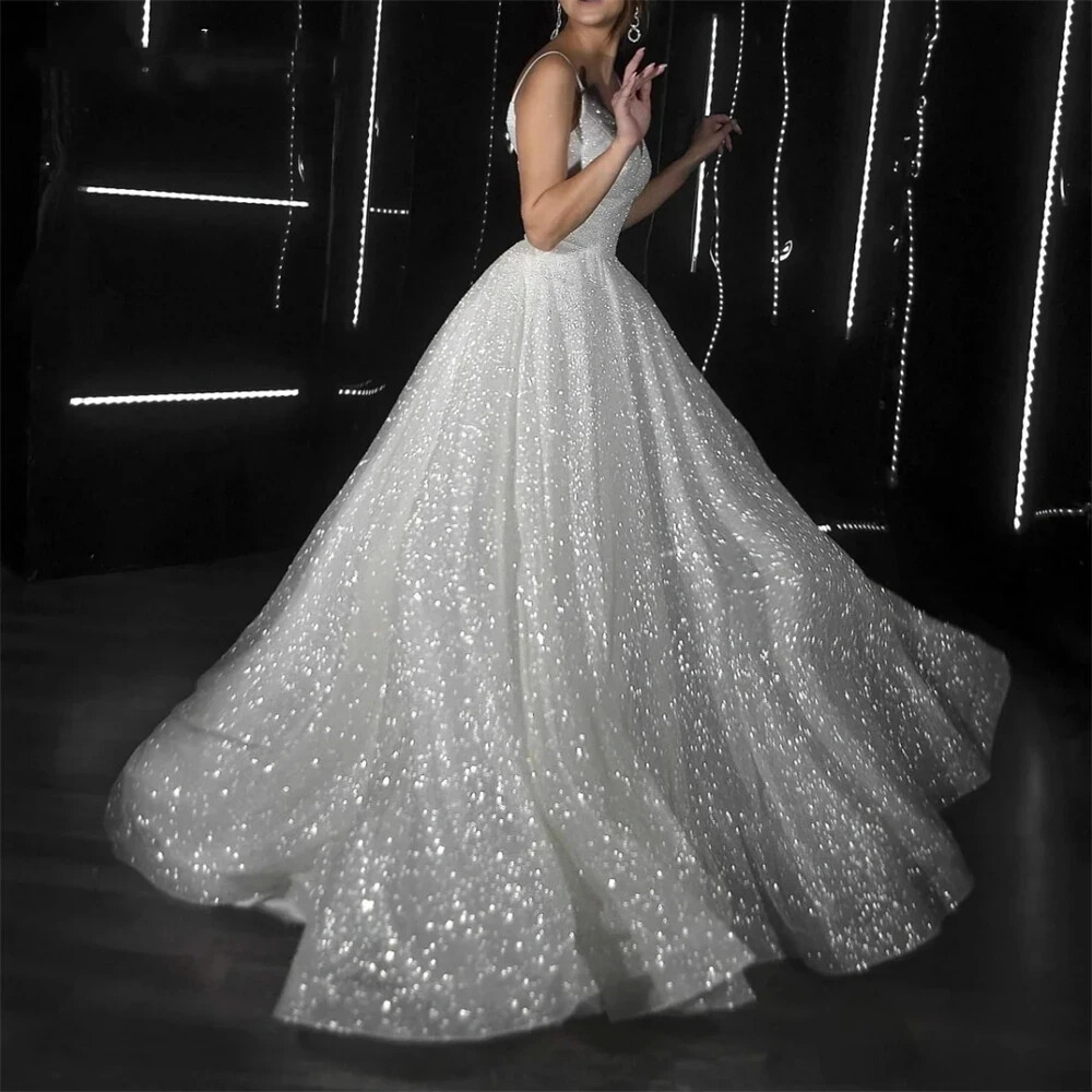 a line glitter dress Lucci Lu 4111 Size 14 Rose Short A Line Sequin V Neck Backless Formal Cocktail Dress Fit & Flare main image 1