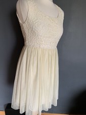 American Rag Cie Ivory Dress Size S Tulle Lace Appliqué Sleeveless