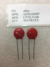 V275LA20AP LITTELFUSE VARISTOR 430V 4.5KA DISC 14MM 10 PIECES