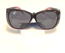 New, Women Solar Shield Sunglasses Foster Grant Brown/Pink Fit Overs