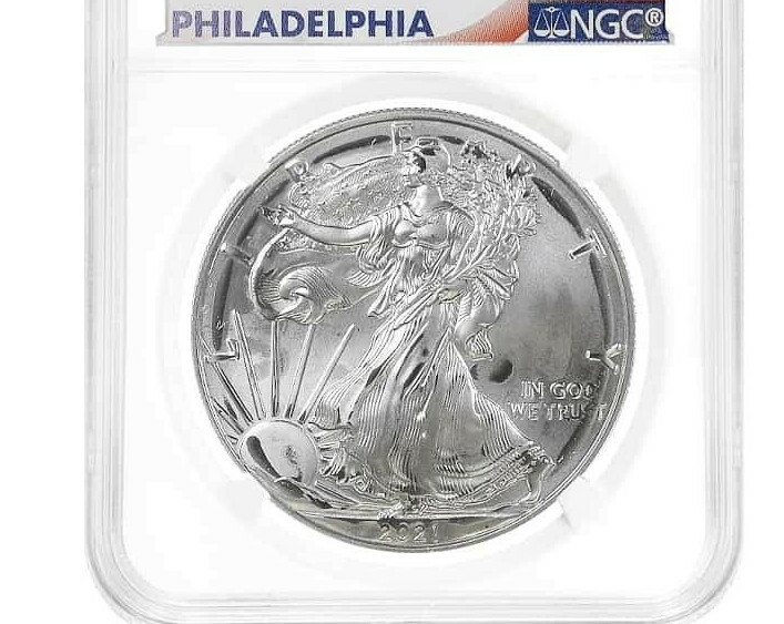2021 P Emrgency ASE NGC MS69 Mint Error Weakly Struck Silver
