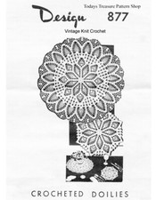 Vtg Crochet Pineapple Doily Pattern, 3 sizes small large, Mail Order Design 877