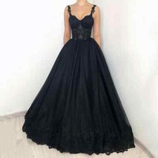Gothic Wedding Dresses Spaghetti Straps Court Train Corset Black Bridal Gown