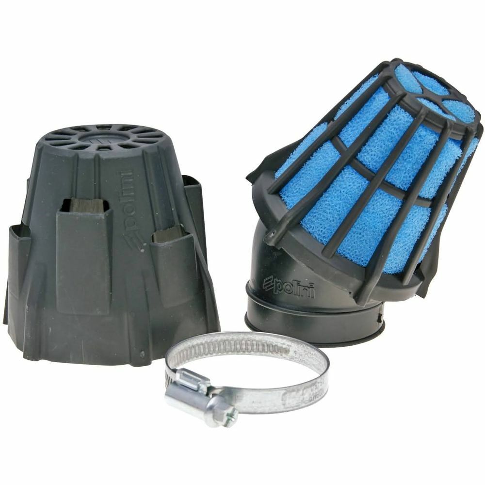 str Luftfilter für: Polini Blue Air Box 46mm 30° schwarz-blau Adly